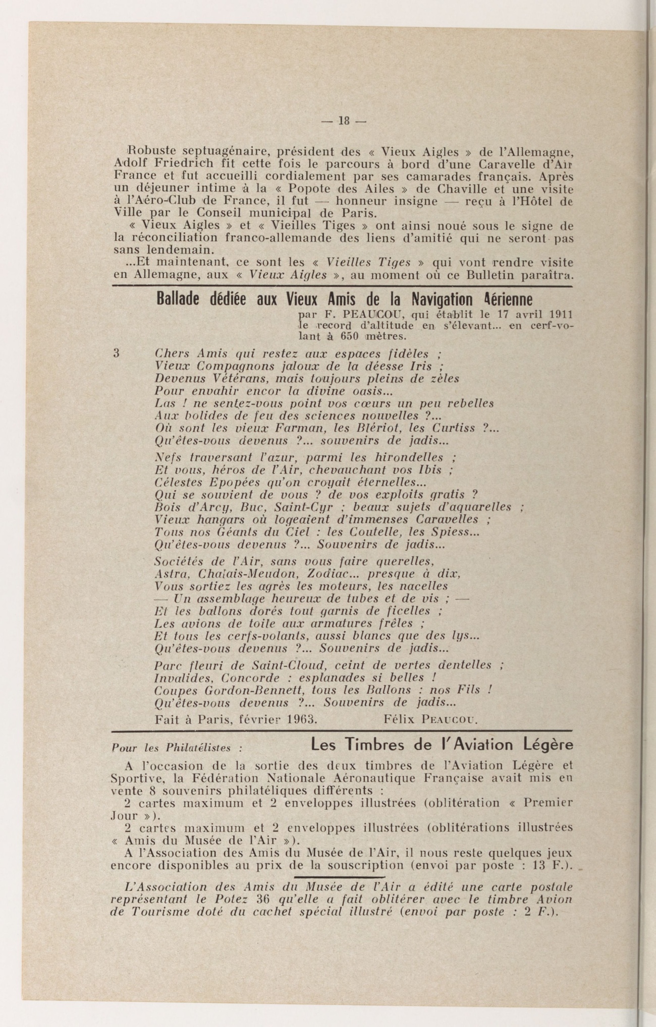 Ballade dédiée aux Vieux Amis de la Navigation Aérienne
