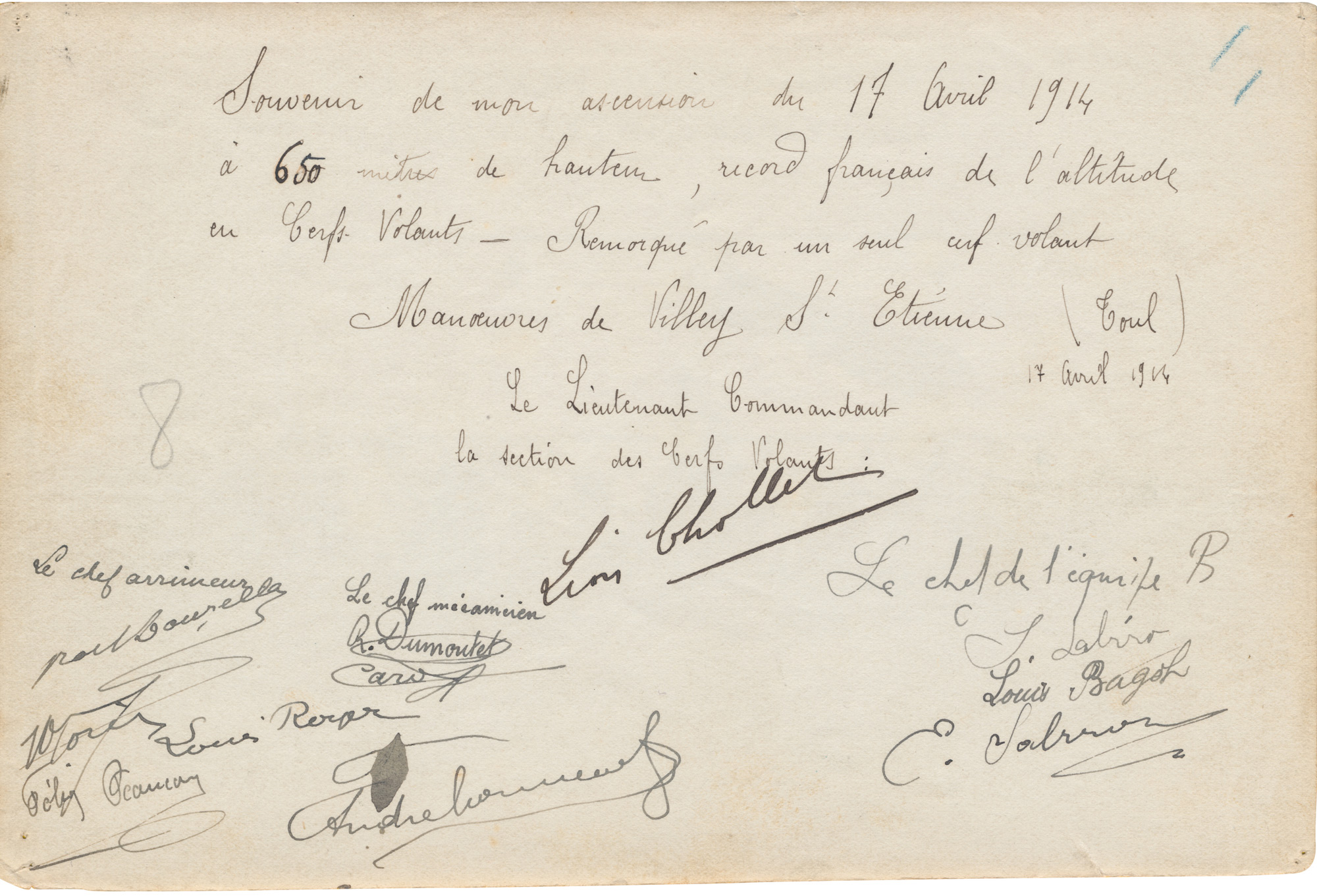 Signatures de l'équipe