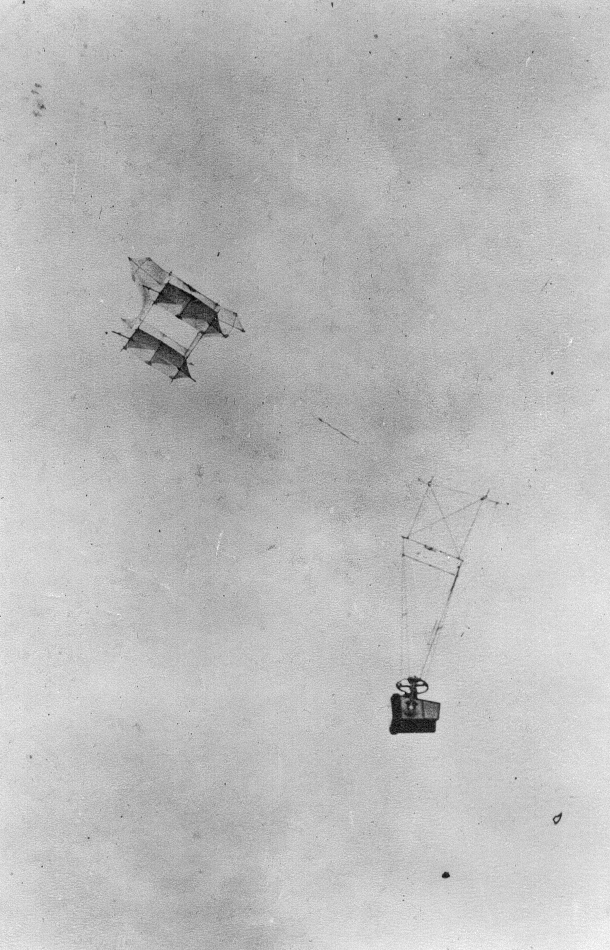 Train de cerfs-volants de photographie aérienne.