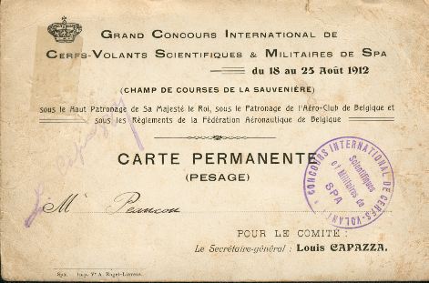Carte d’accréditation permanente au concours de Spa